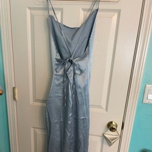 Sky Blue Satin Gown, Size XS